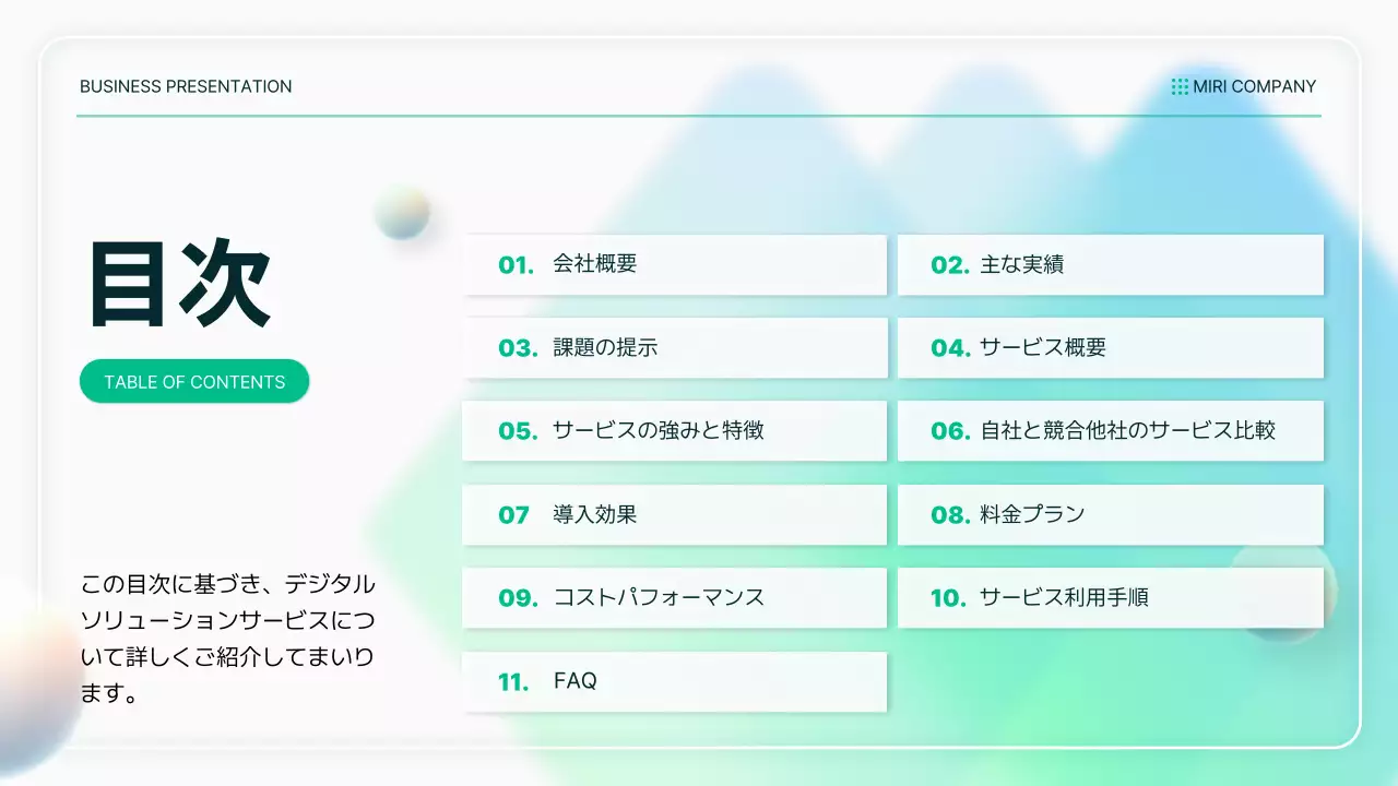 緑 モダン ビジネス プレゼンテーション