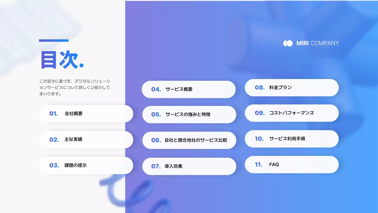 青 モダン デジタル プレゼンテーション