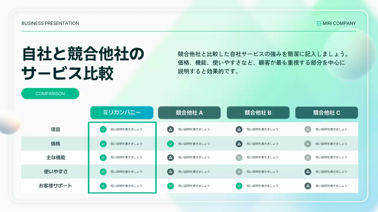 緑 モダン ビジネス プレゼンテーション