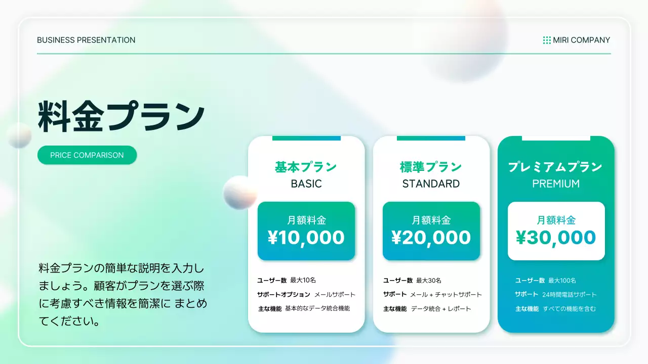 緑 モダン ビジネス プレゼンテーション