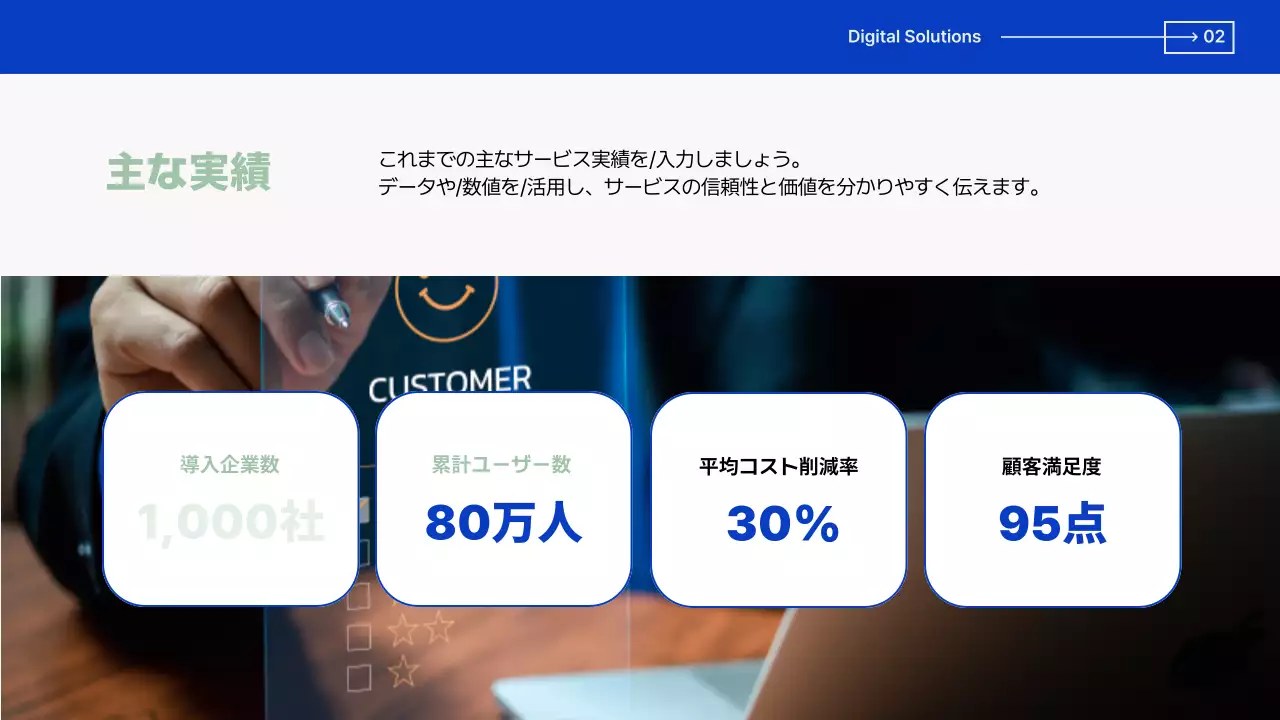 青 モダン デジタル 資料 プレゼンテーション