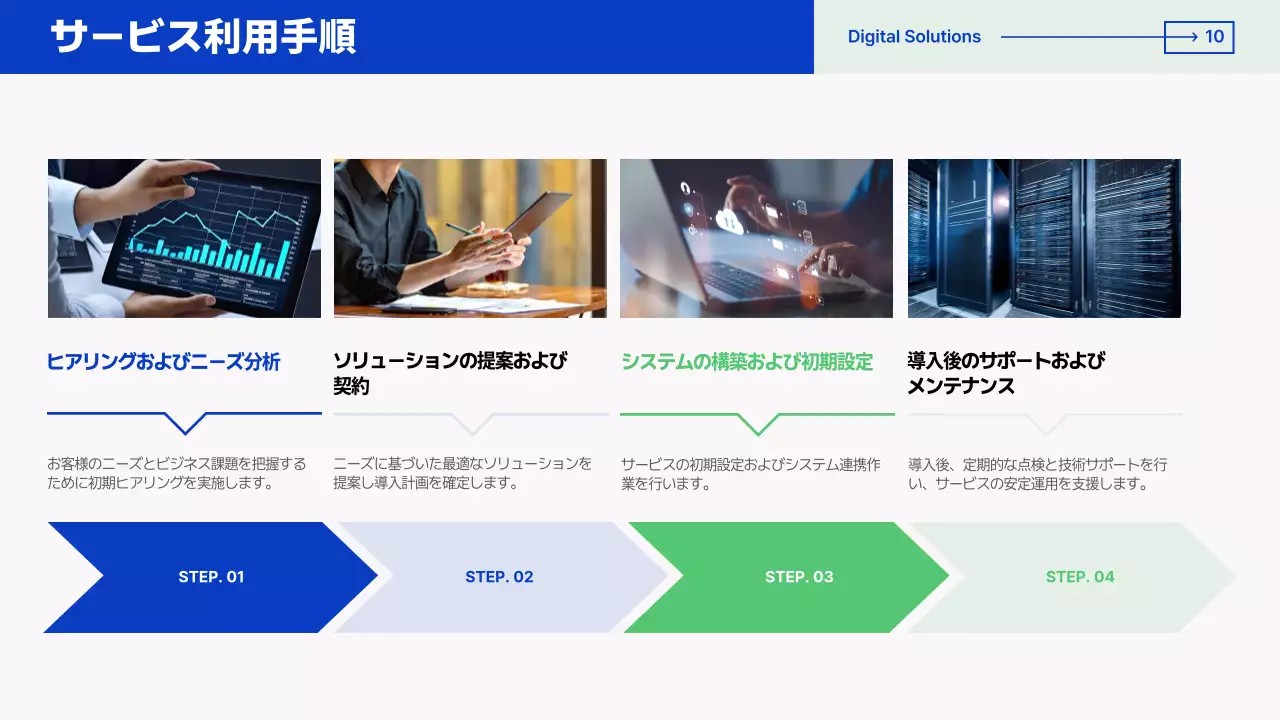 青 モダン デジタル 資料 プレゼンテーション