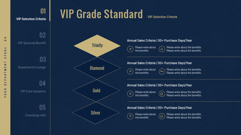 Navy Elegant Vip Promotion Presentation