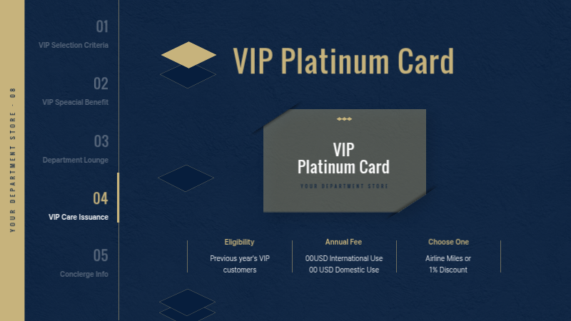 Navy Elegant Vip Promotion Presentation