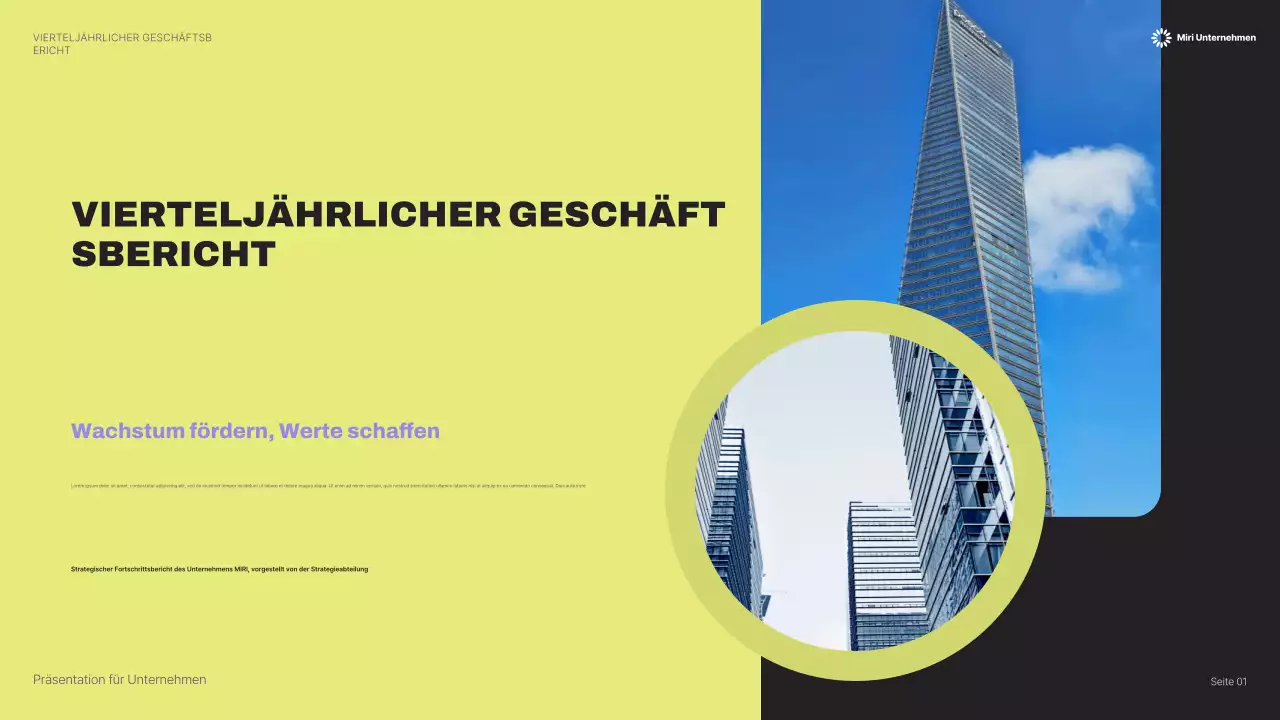 gelbe moderne Geschäftspräsentation