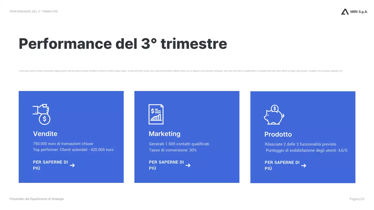 relazione aziendale moderna blu