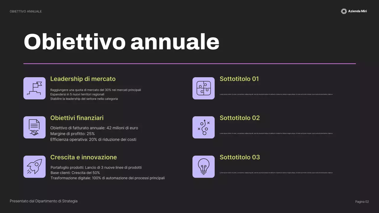 presentazione aziendale gialla e moderna