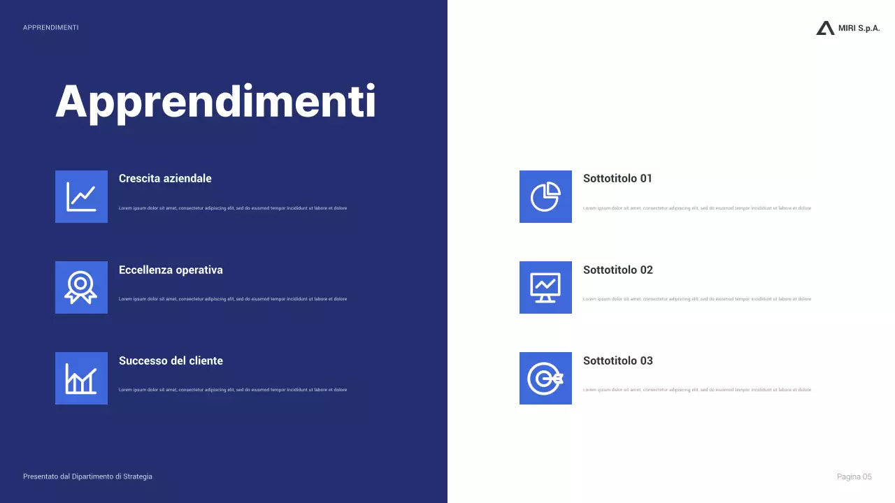 relazione aziendale moderna blu