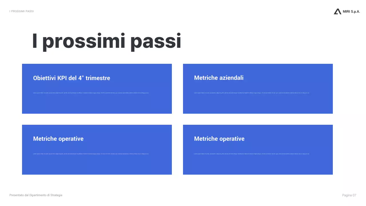 relazione aziendale moderna blu