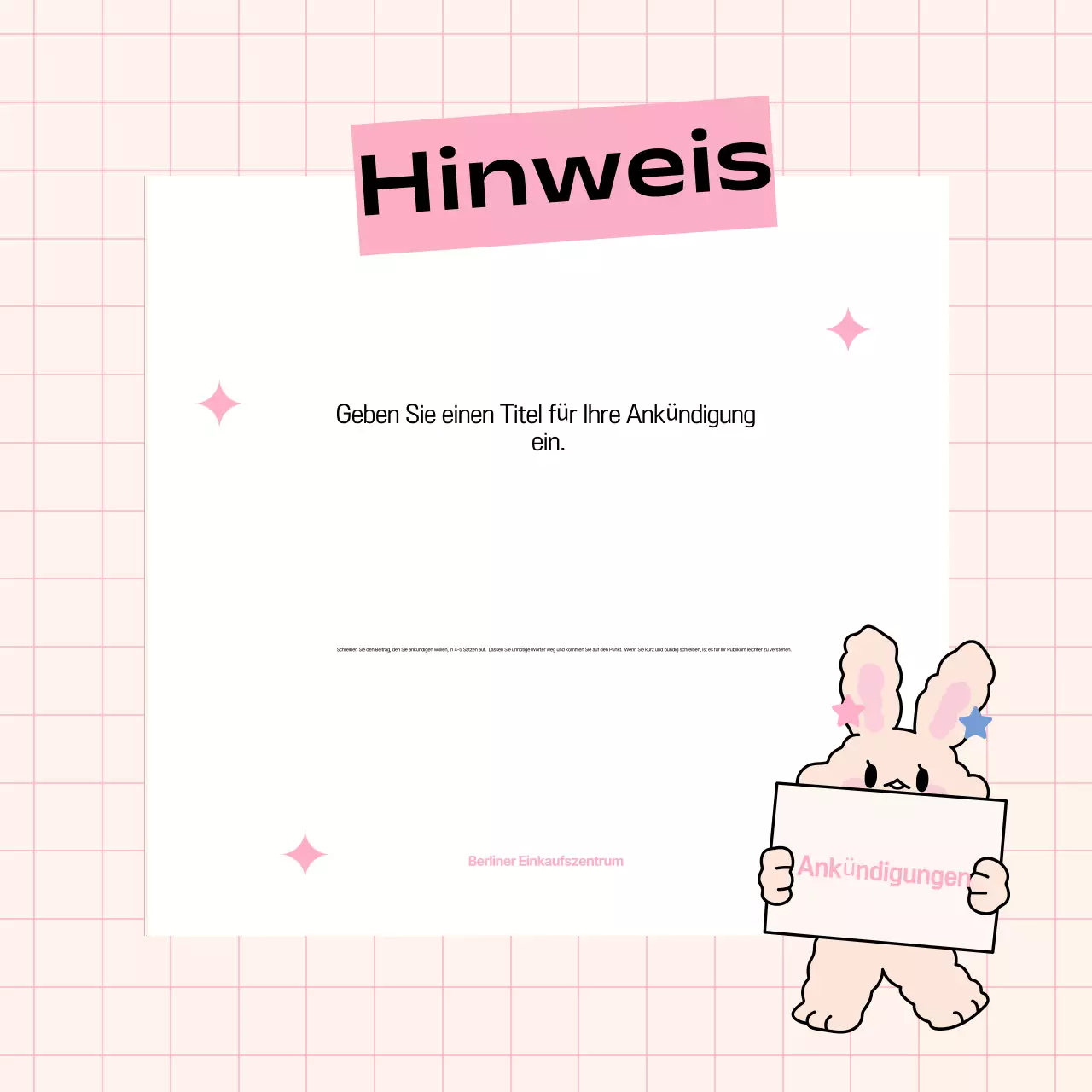 Werben Sie für Ihre Marke in Rosa und Hellblau