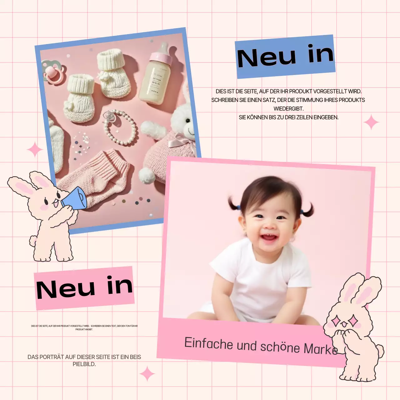 Werben Sie für Ihre Marke in Rosa und Hellblau