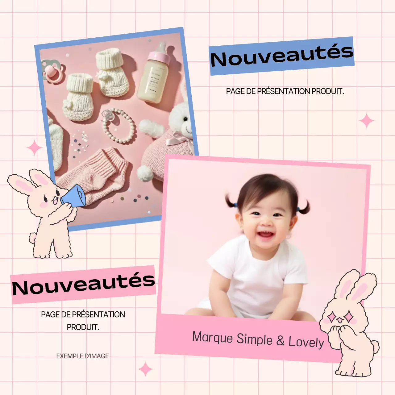 Promouvoir votre marque en rose et bleu clair