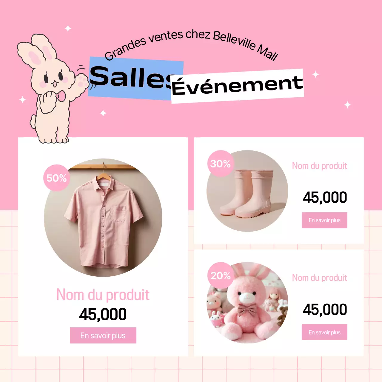 Promouvoir votre marque en rose et bleu clair