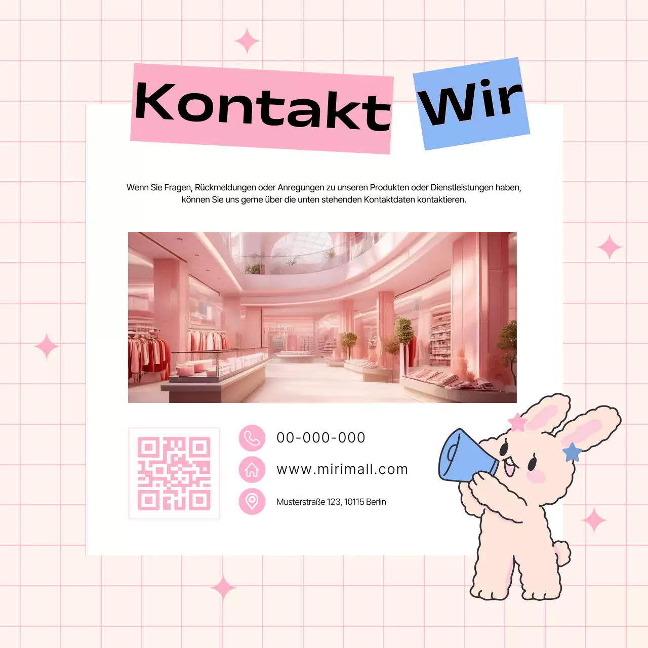 Werben Sie für Ihre Marke in Rosa und Hellblau