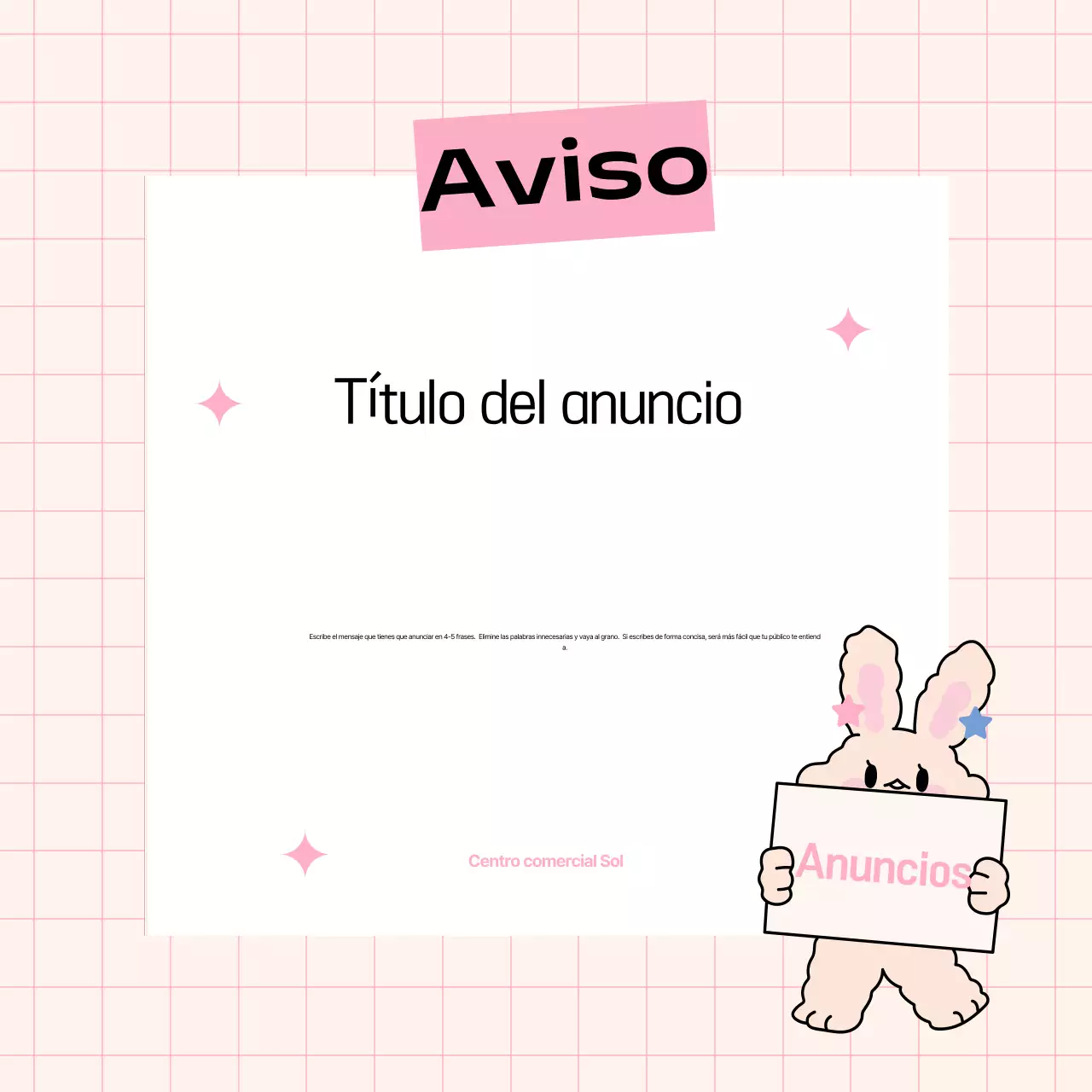 Promocione su marca en rosa y azul claro