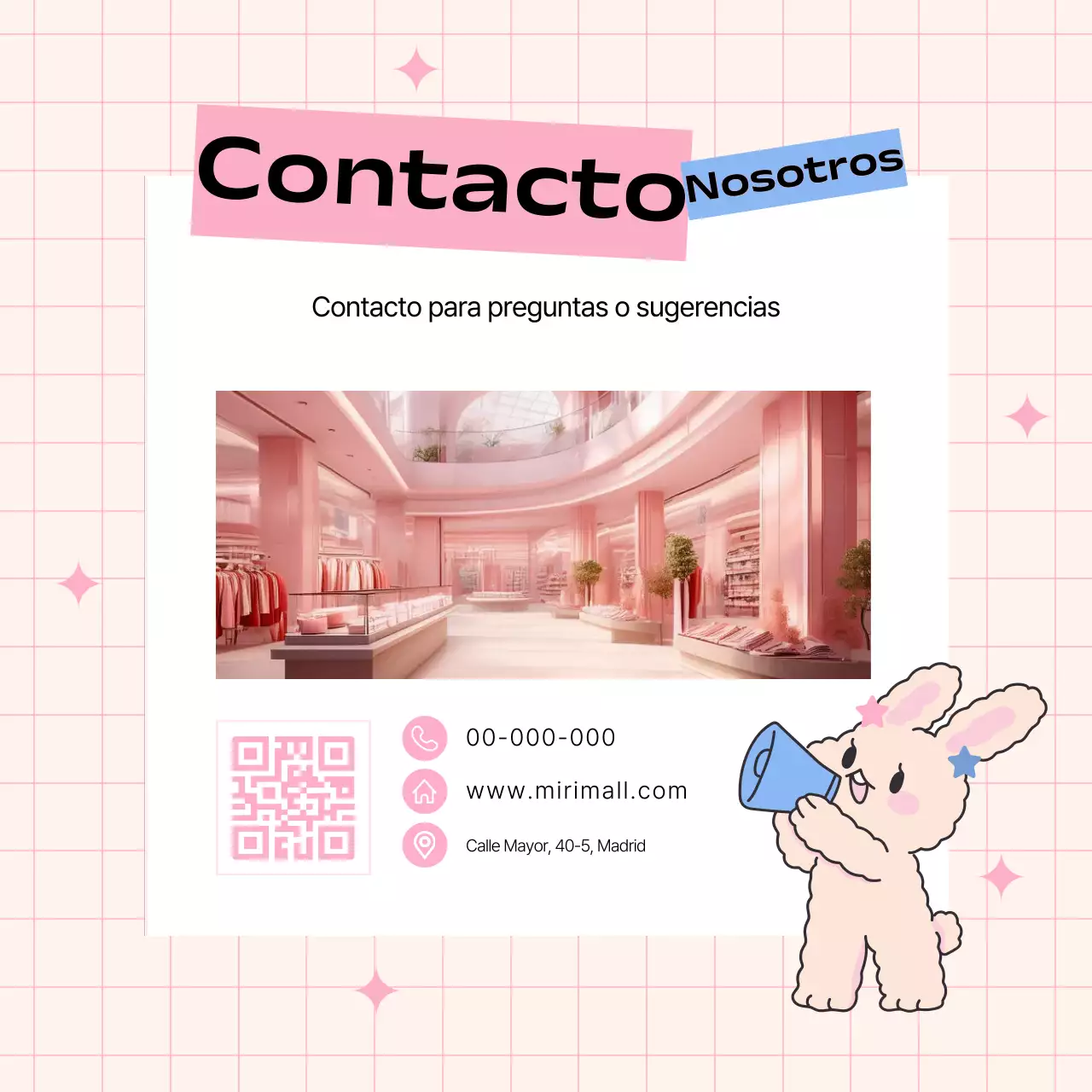 Promocione su marca en rosa y azul claro