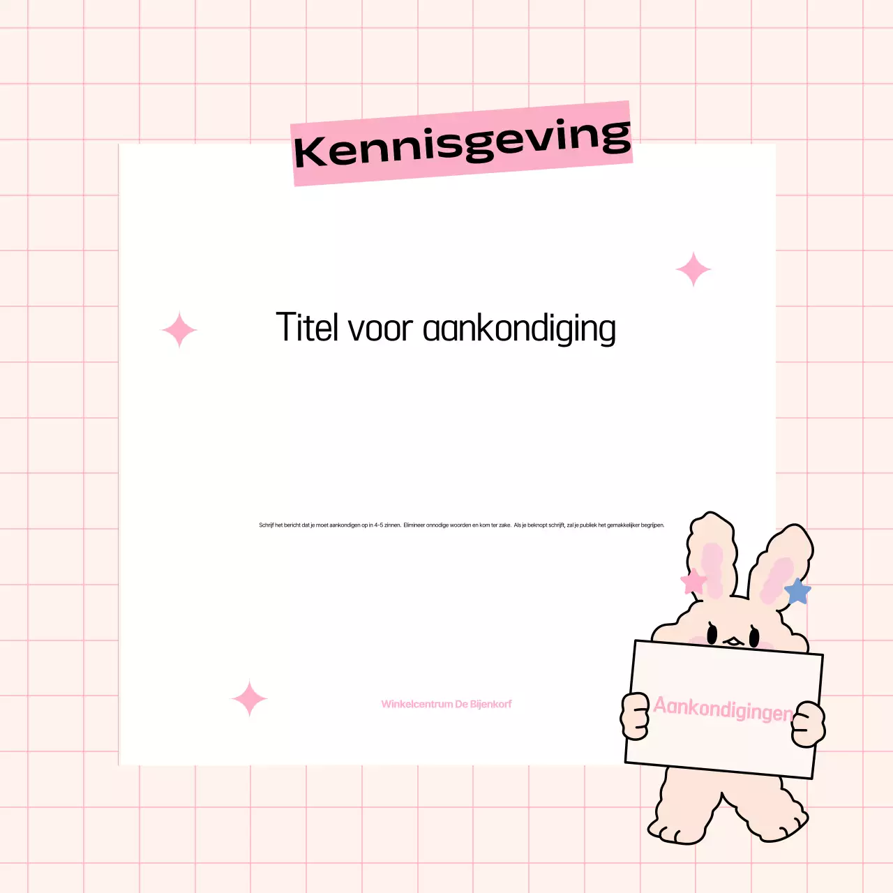 Promoot je merk in roze en lichtblauw