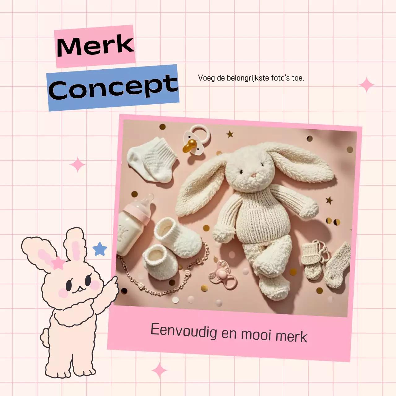 Promoot je merk in roze en lichtblauw