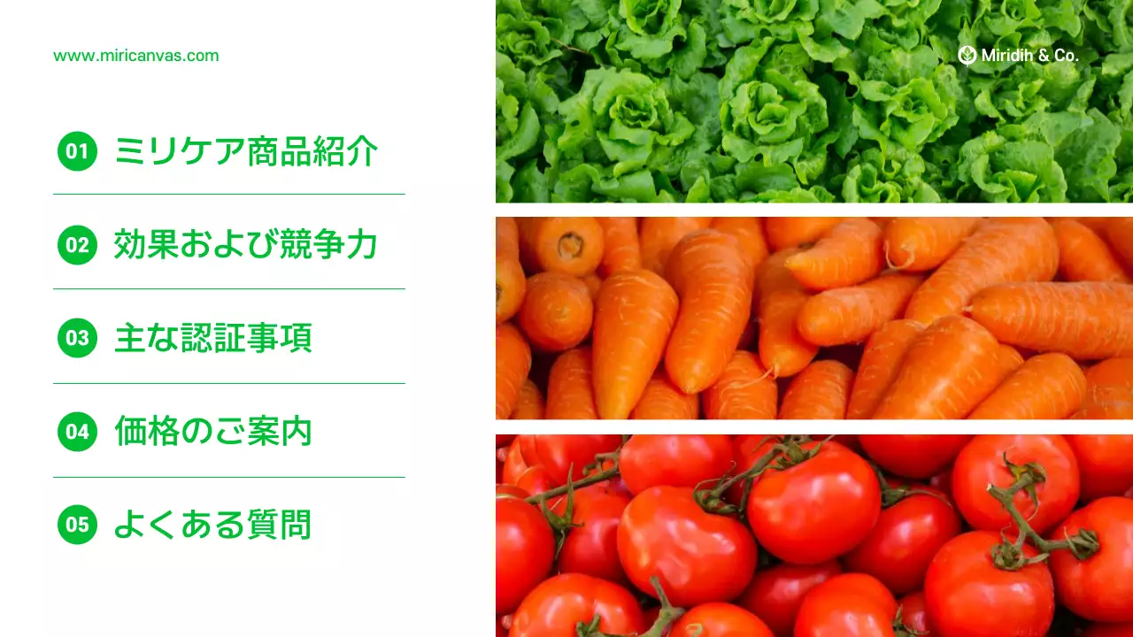 緑 シンプル 健康 プレゼンテーション