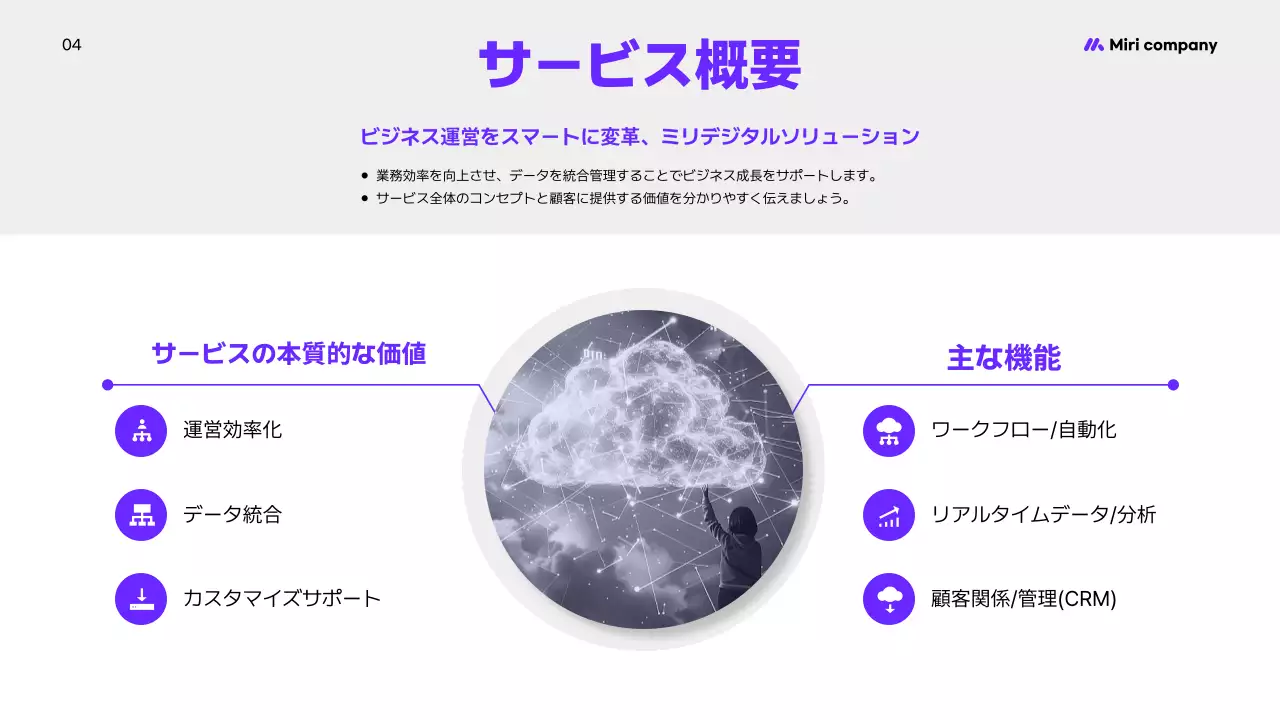 白黒 モダン デジタルサービス 資料 プレゼンテーション