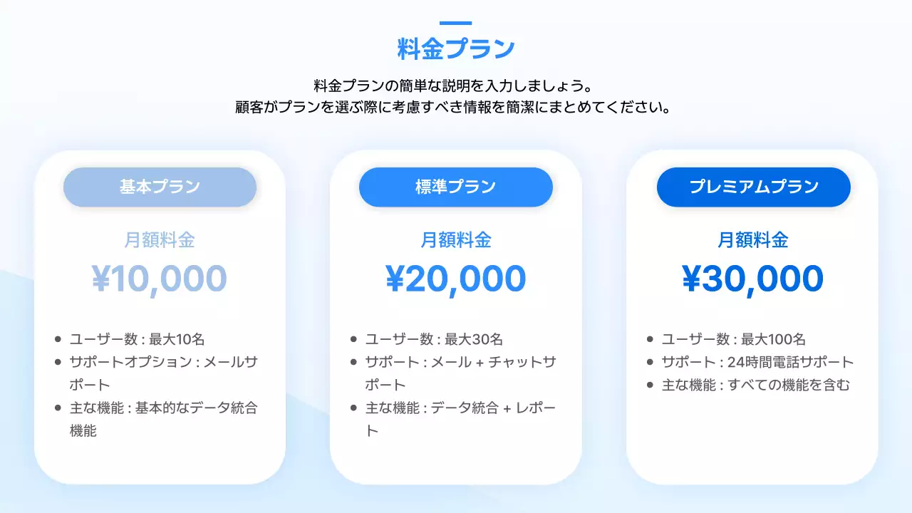 青 シンプル ビジネス プレゼンテーション