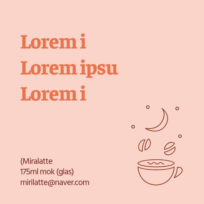 Keurig café koffie promotielabel met oranje illustratie