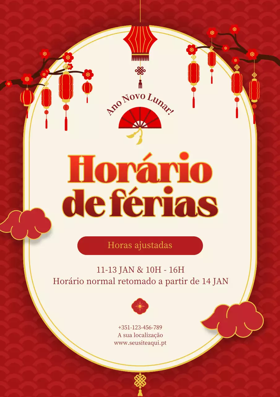 anúncio de férias tradicional vermelho