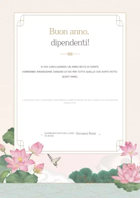 Biglietto di auguri tradizionale per il nuovo anno in rosa