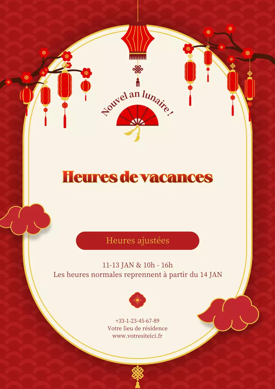annonce traditionnelle rouge pour les fêtes de fin d'année
