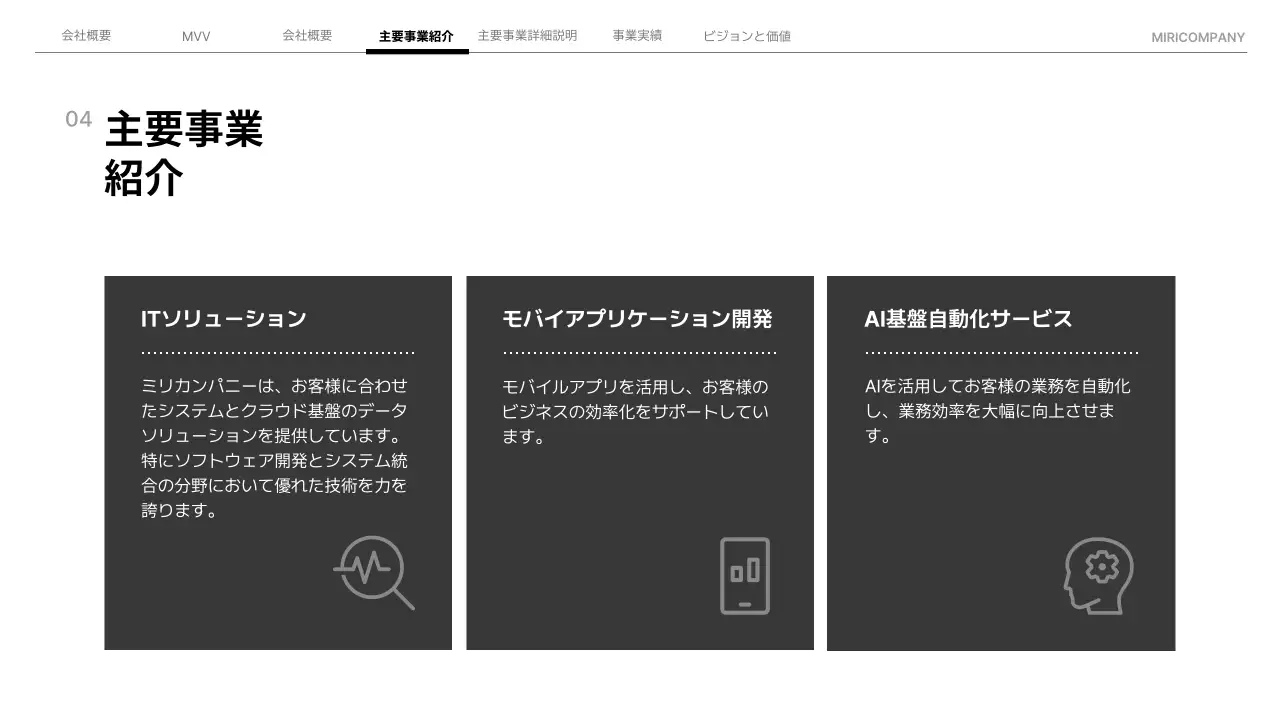 黒 モダン 会社案内 プレゼンテーション