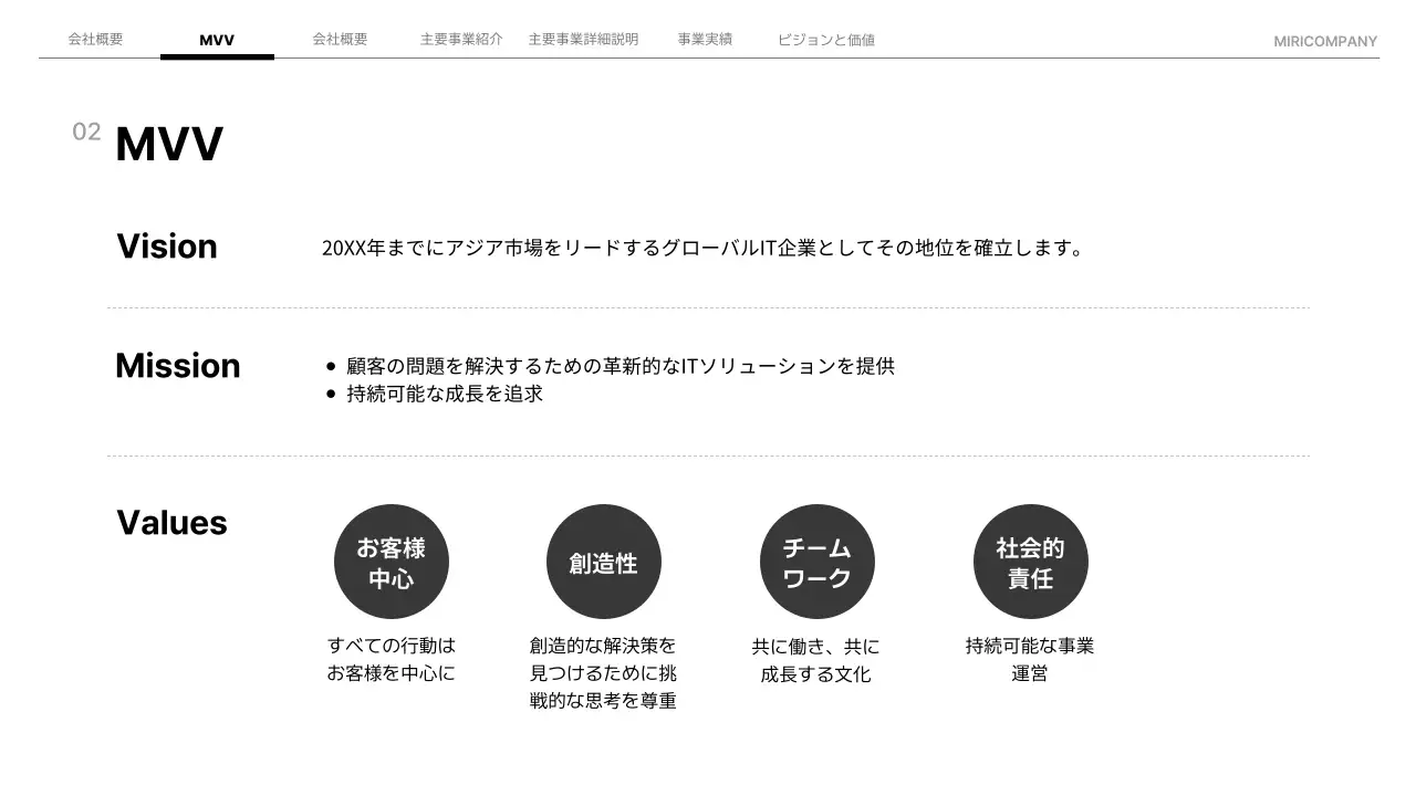 黒 モダン 会社案内 プレゼンテーション