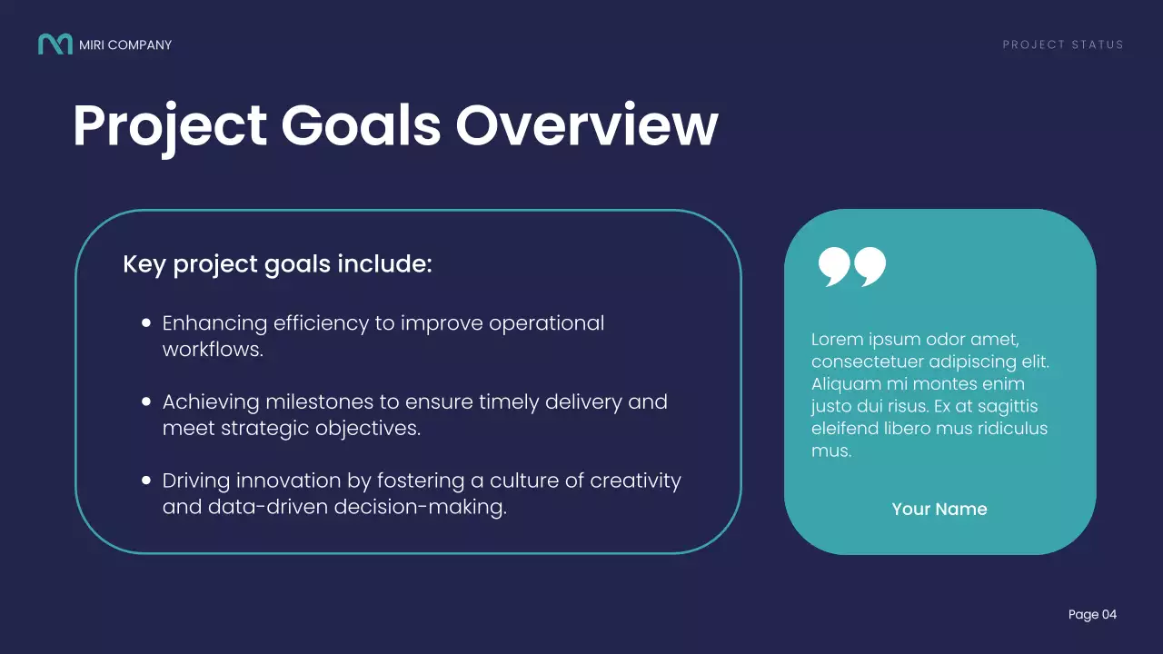 Navy Blue Modern Business Report Presentation