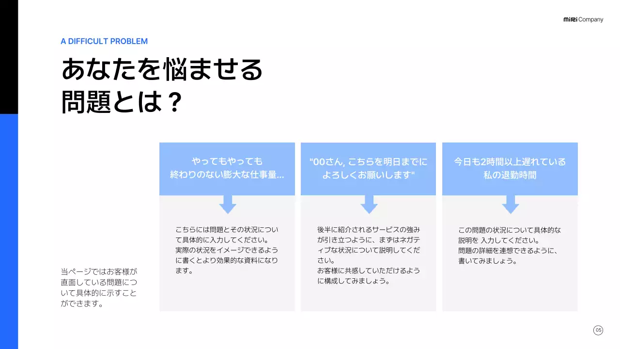 青 モダン ビジネス 企画書 プレゼンテーション