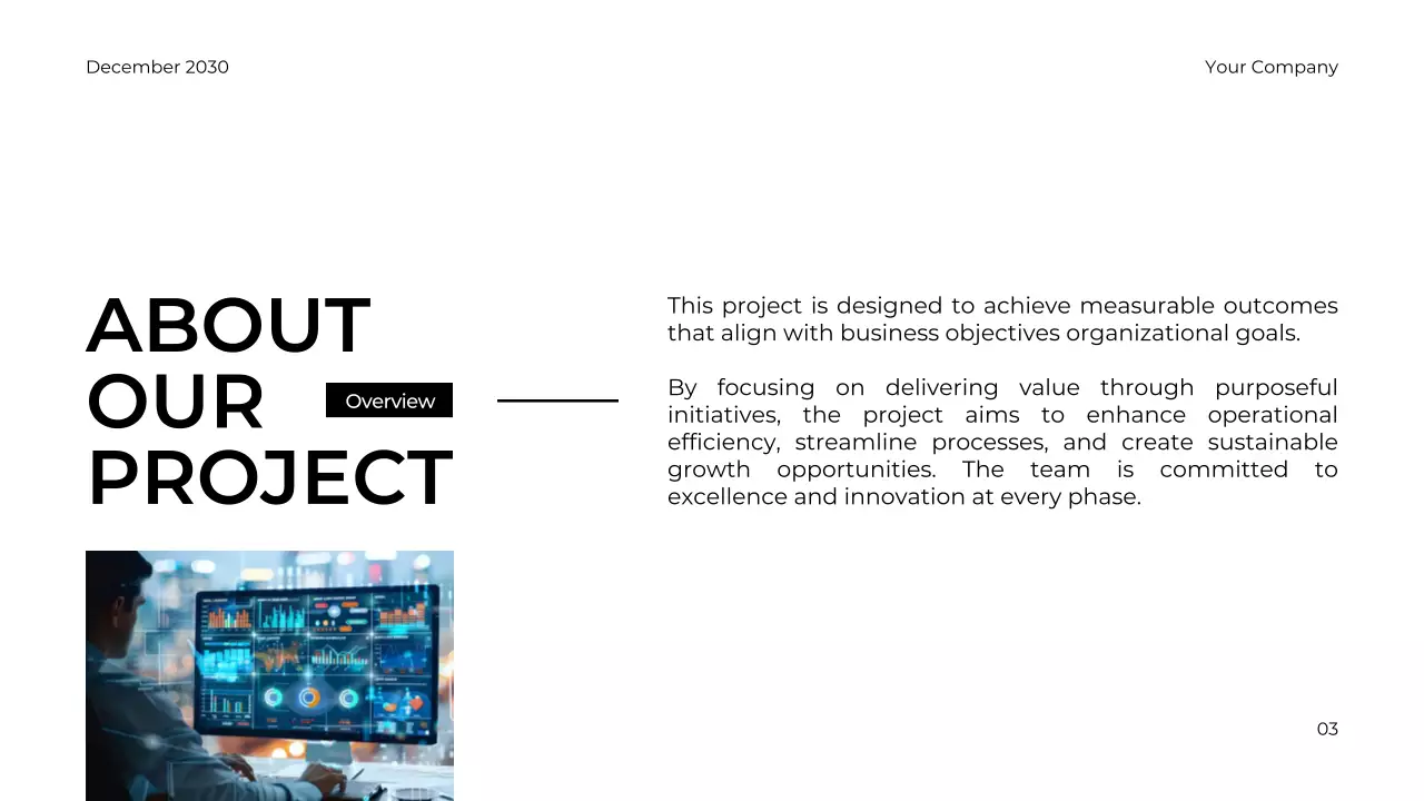 White Modern Business Review Report Presentation