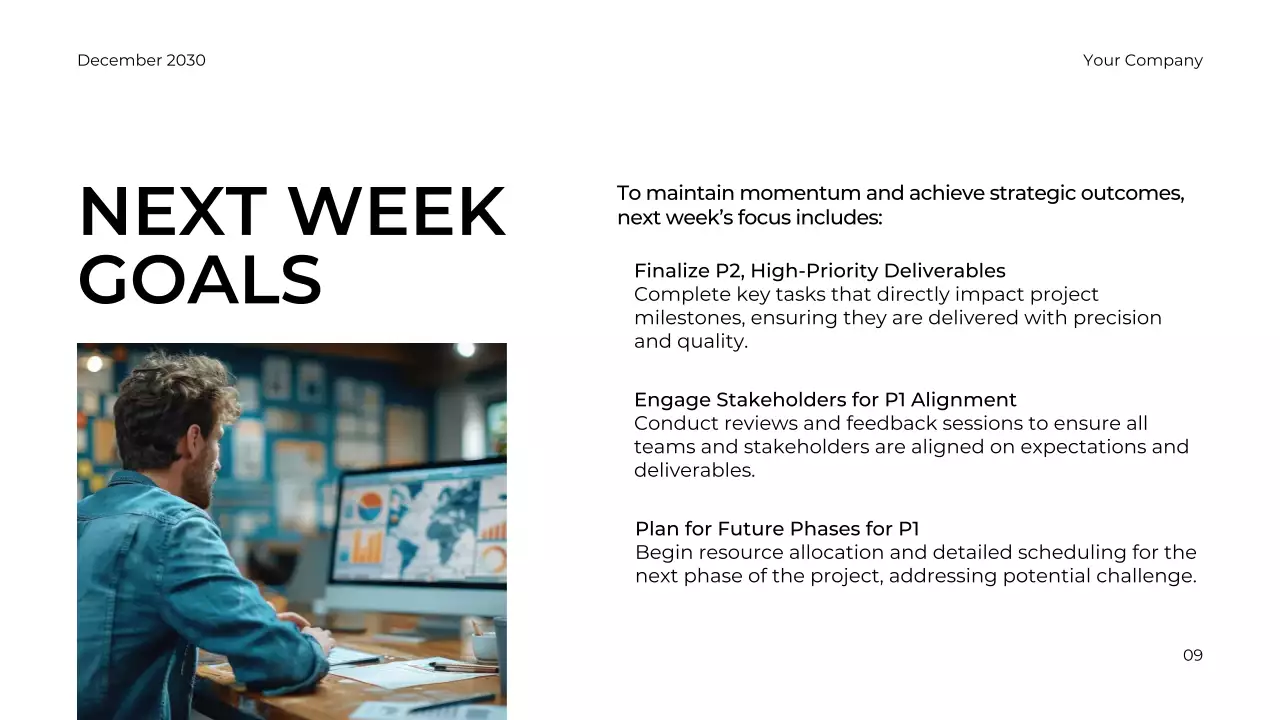 White Modern Business Review Report Presentation