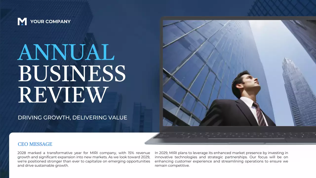 Blue Professional Business Report Presentation