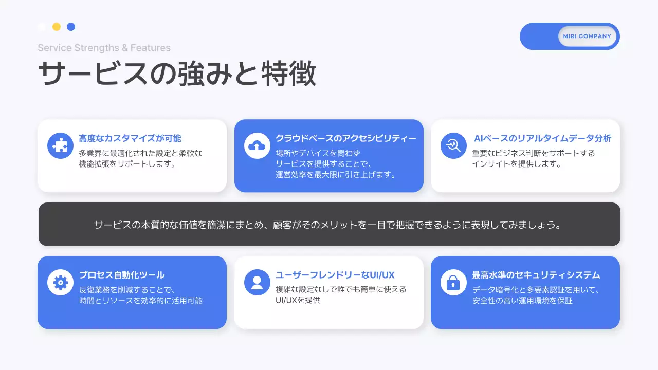 青 モダン サービス プレゼンテーション