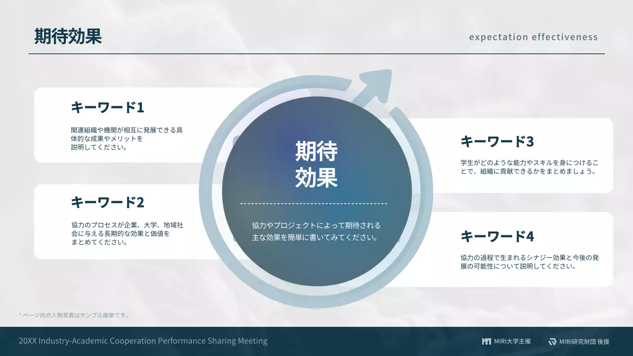 青 シンプル 産学協力 企画書 プレゼンテーション