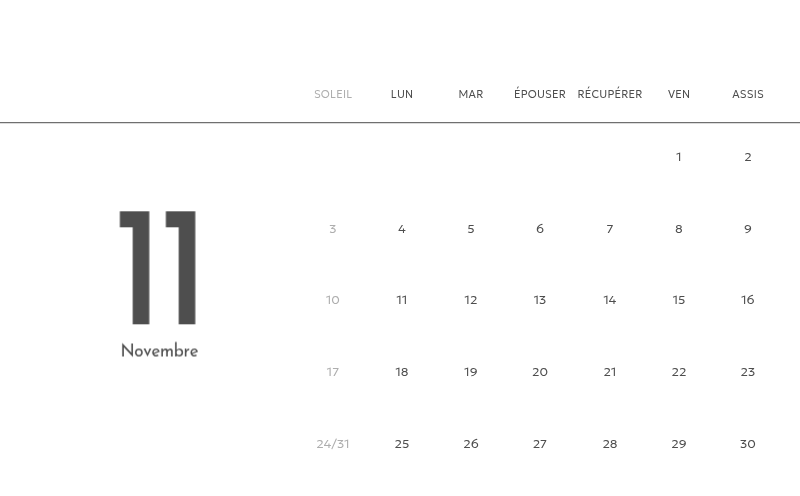 Un calendrier photo à l'allure urbaine et épurée