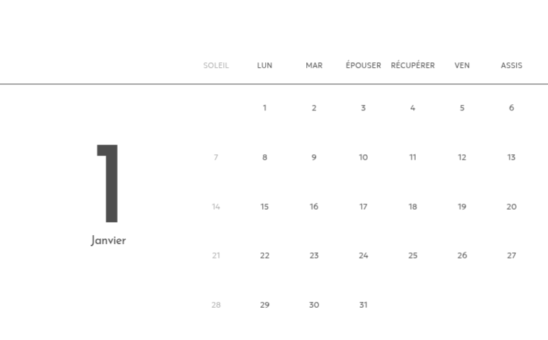 Un calendrier photo à l'allure urbaine et épurée