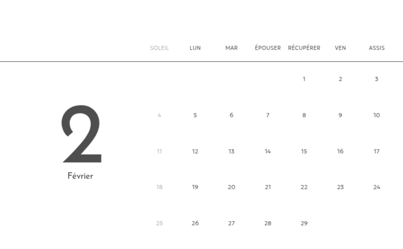 Un calendrier photo à l'allure urbaine et épurée