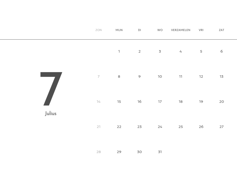 Een fotokalender met een strakke, stedelijke uitstraling