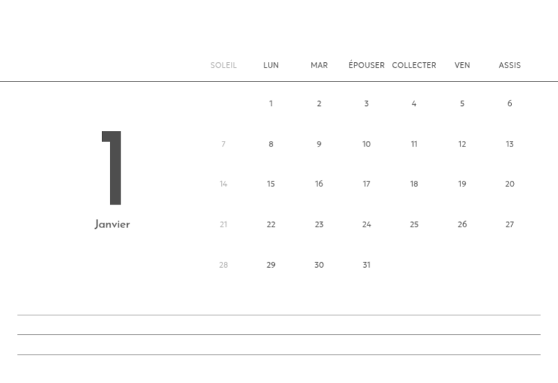Un calendrier photo à l'allure urbaine et épurée