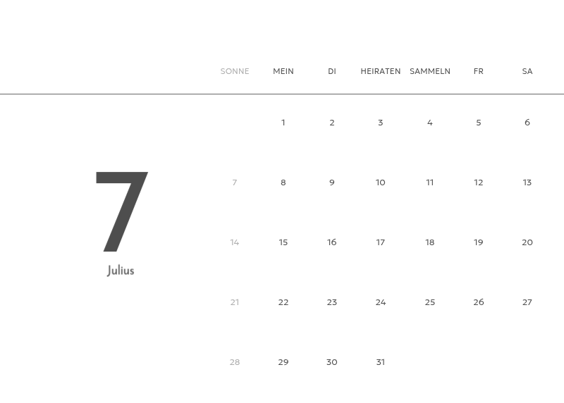 Ein Fotokalender mit klarem, urbanem Charakter