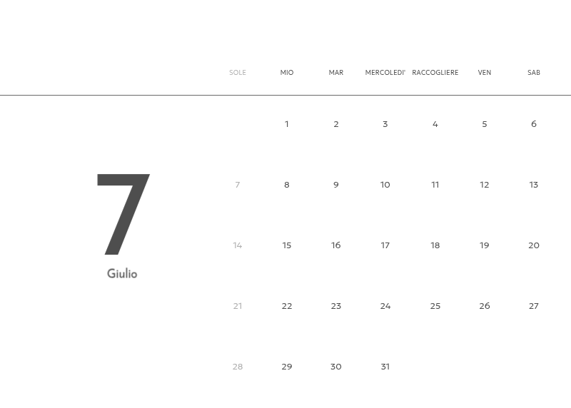 Un calendario fotografico dall'atmosfera pulita e urbana