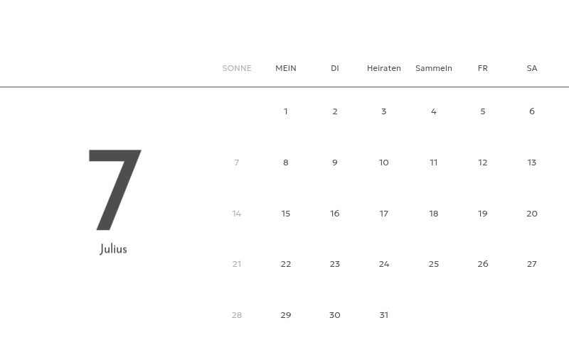Ein Fotokalender mit klarem, urbanem Charakter