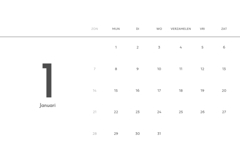 Een fotokalender met een strakke, stedelijke uitstraling