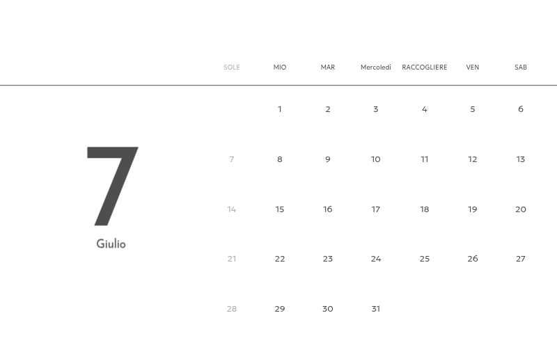 Un calendario fotografico dall'atmosfera pulita e urbana