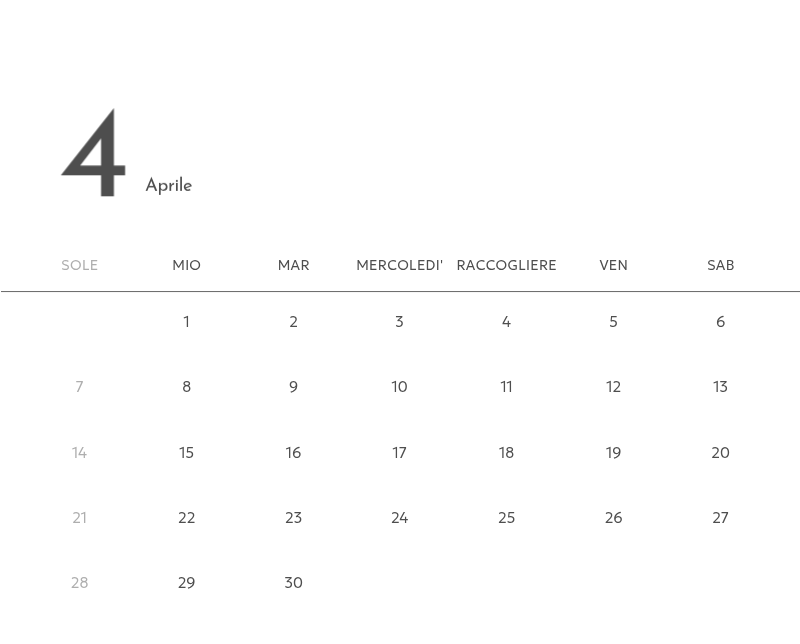 Un calendario fotografico dall'atmosfera pulita e urbana