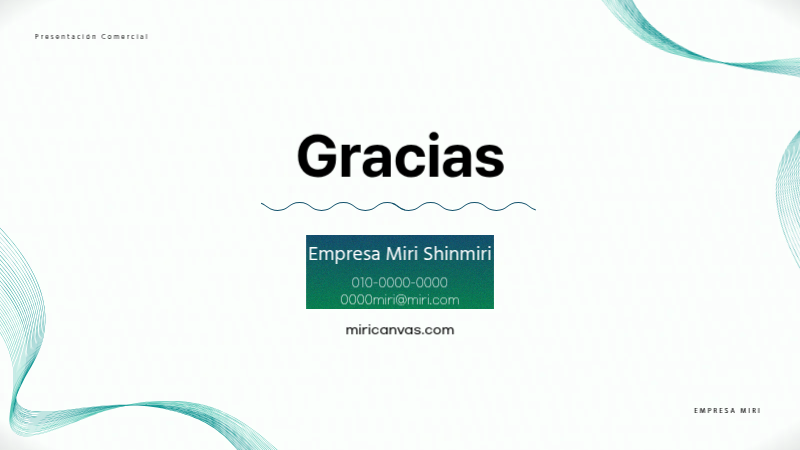 Presentación moderna de un perfil de empresa en verde sobre blanco